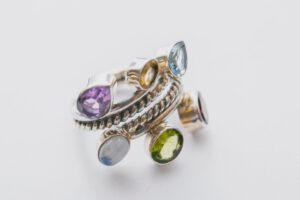 Ring mit bunten Edelsteinen in Silber von Barong Direktimport Soest
